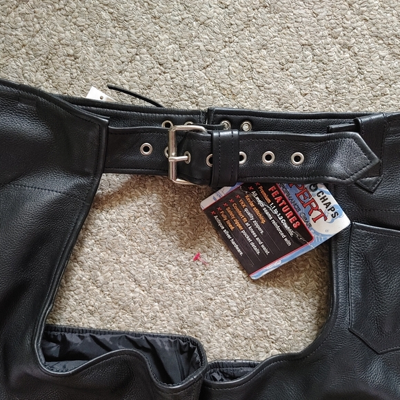 Xpert leather motorcycle chaps size medium NWT - Picture 5 of 11